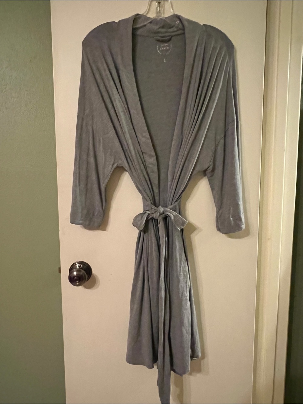 Cozy Earth Premium Bamboo Robe Women’s Size Large Gray Soft Stretch Loungewear